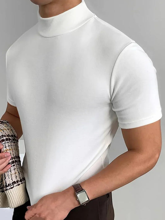 T-shirt Homme Casual Col Montant - LuxeStyle