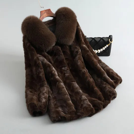 Veste Élégante Col Montant Zippée pour Femme Hiver