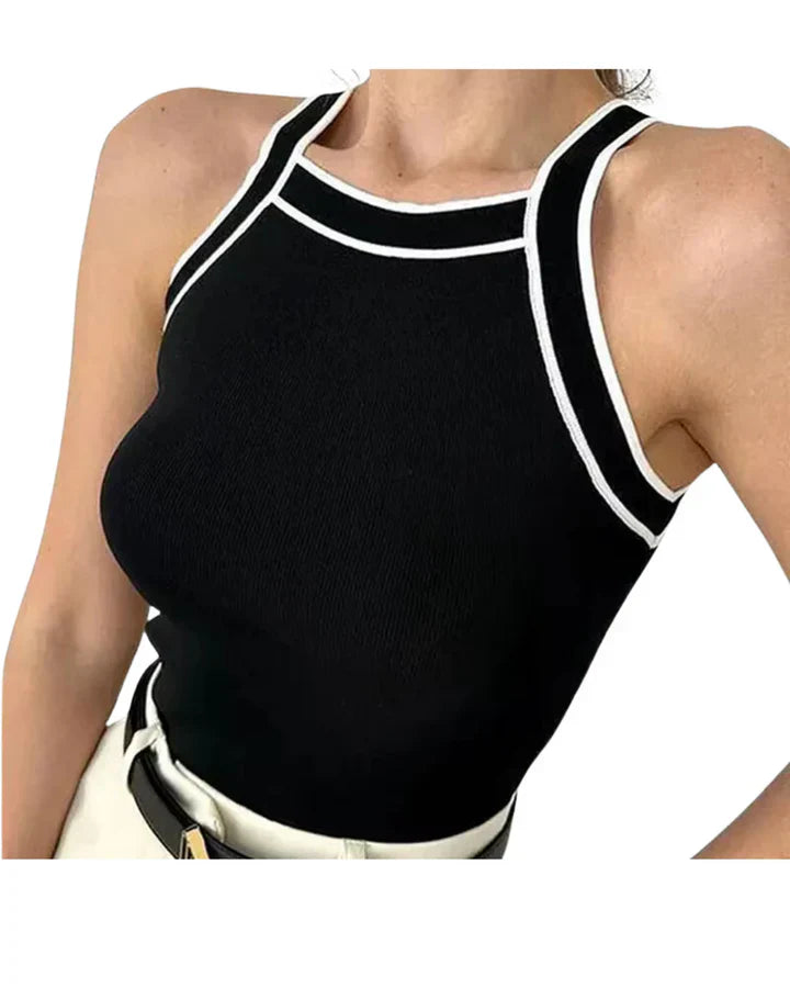 Haut femme élégant – Top noir et blanc tendance - LuxeStyle