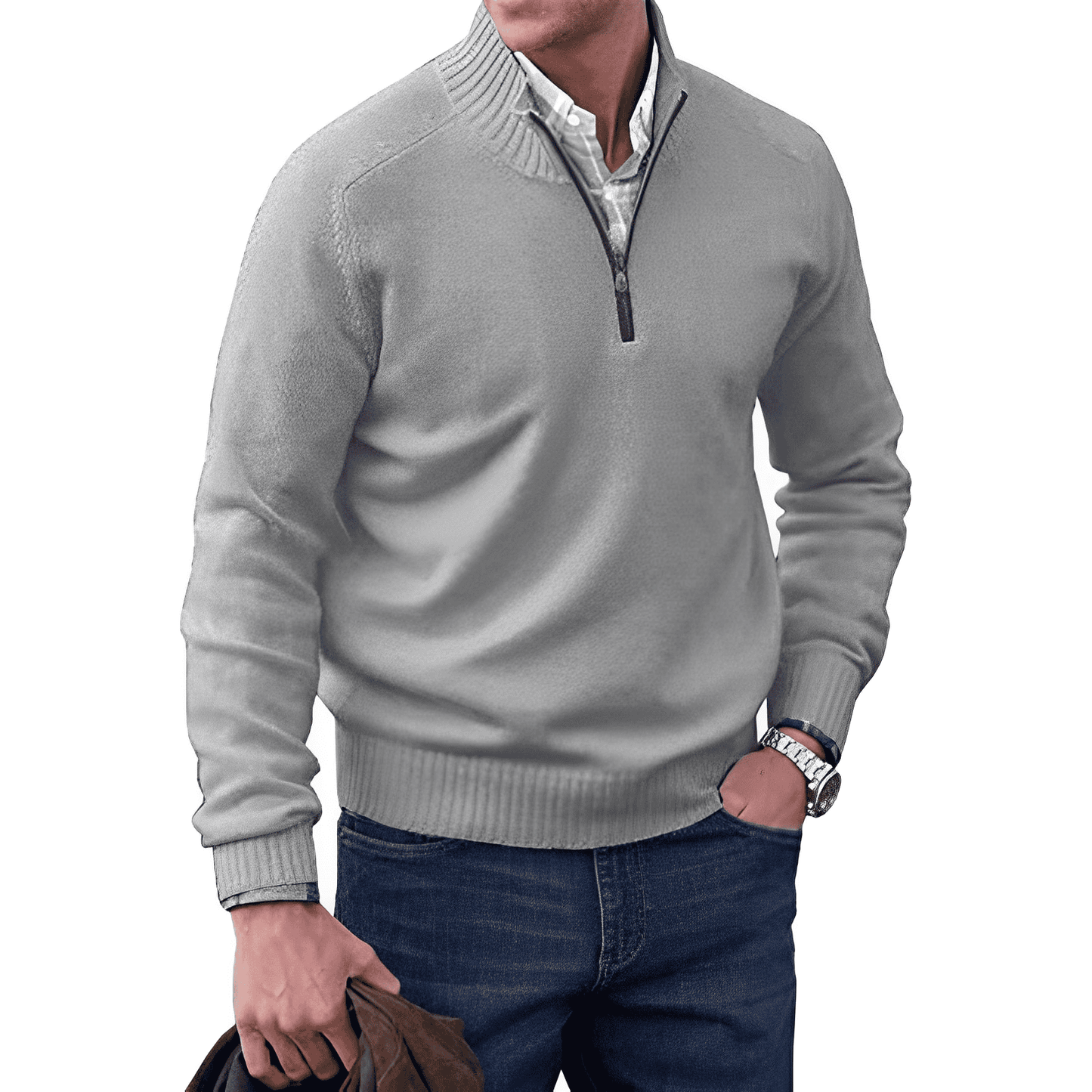 Pull Cachemire Homme Élégant – Col Montant et Respirant