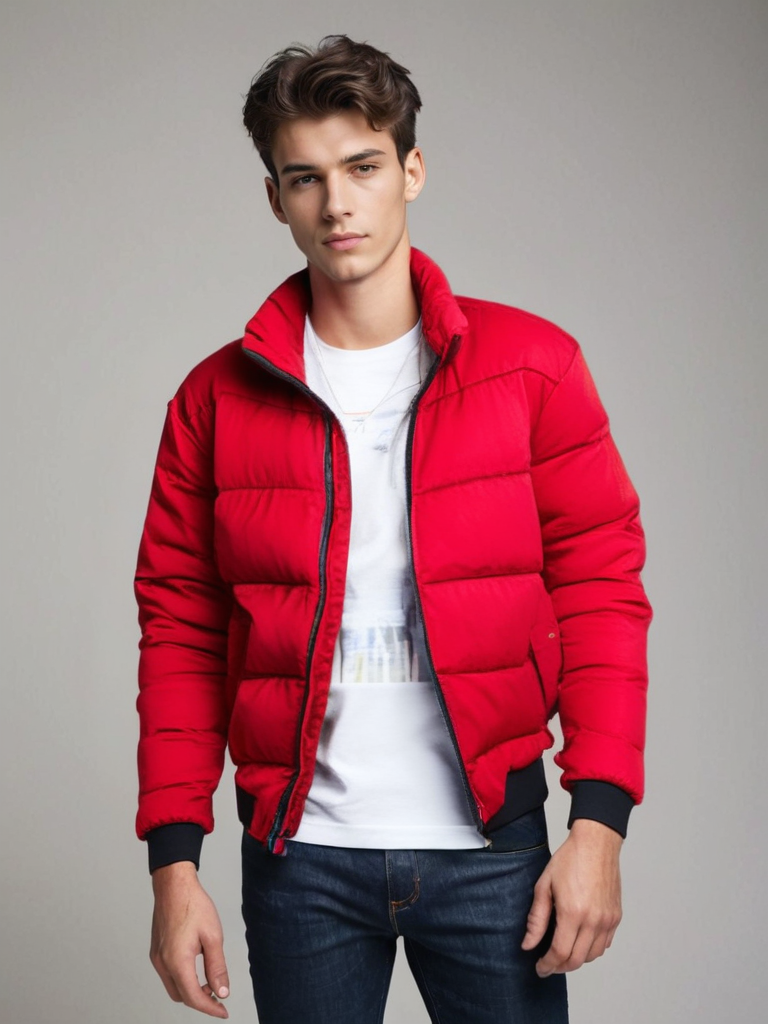 Veste isolée verte homme hiver