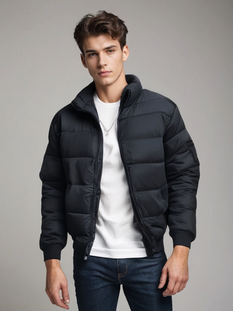 Veste isolée verte homme hiver