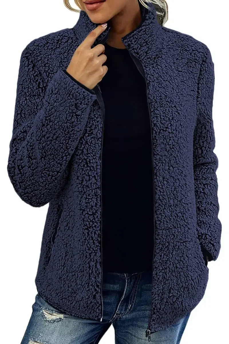 Gilet Polaire Élégant au Col Montant pour Femme