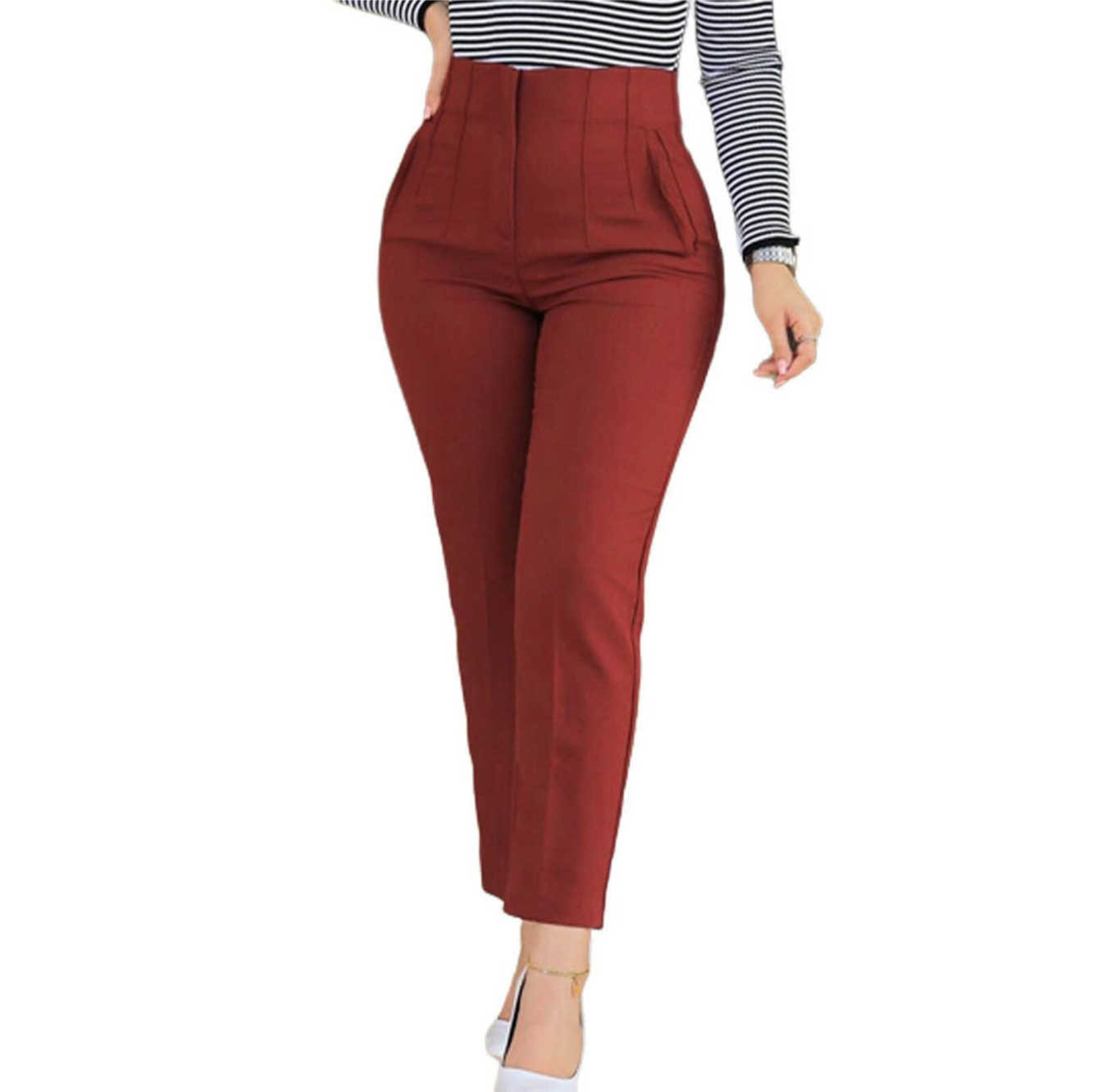 Pantalon Femme Haute Taille Élégant