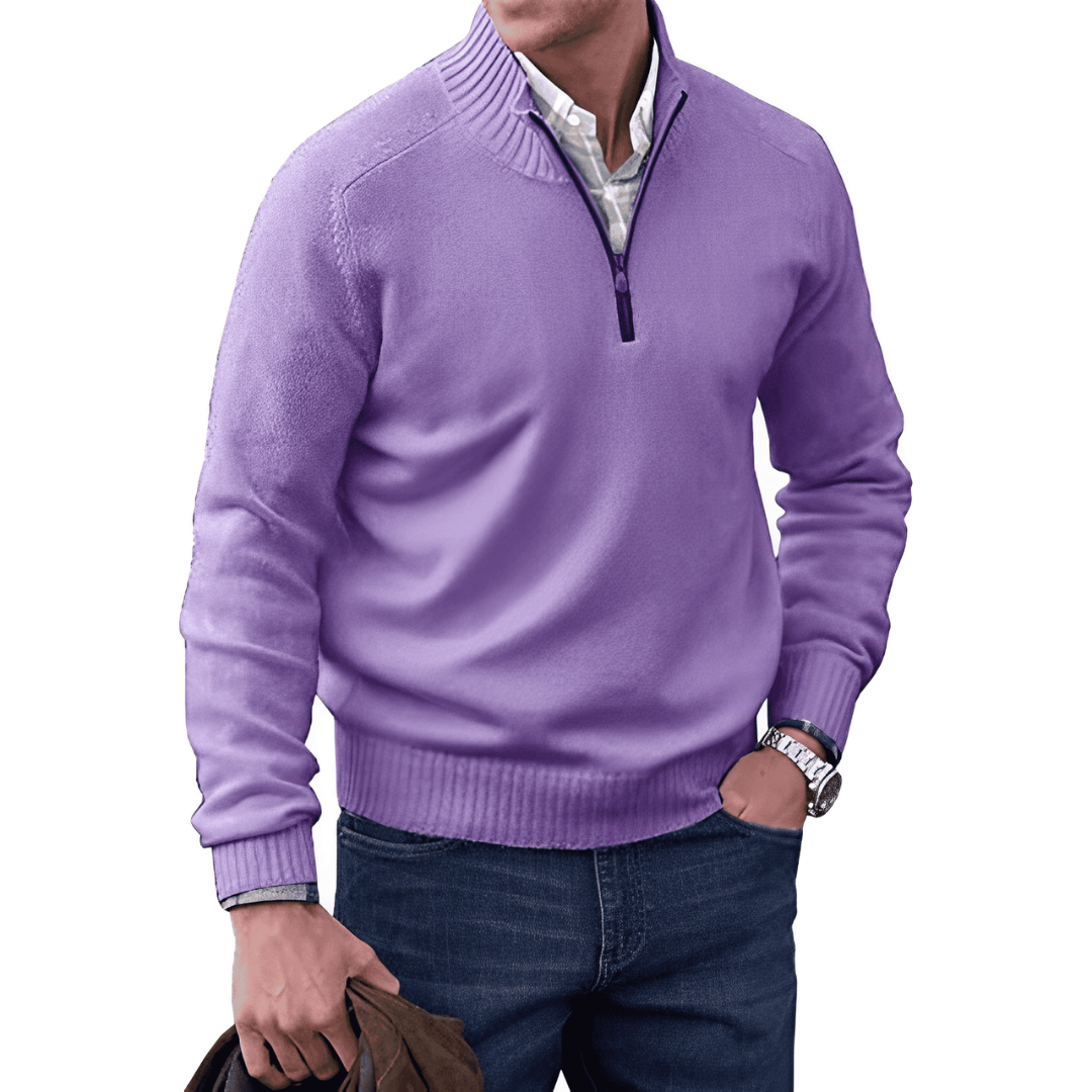 Pull Zippé Douillet Hiver Homme