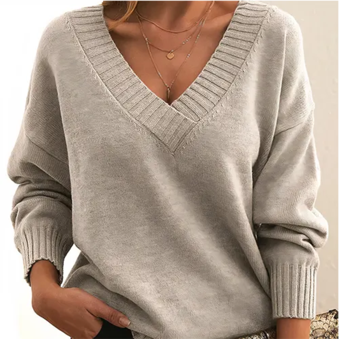 Pull Femme Hiver Col V Décontracté