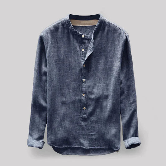 Chemise décontractée à manches longues avec poignets boutonnés → Chemise Relaxe Manches Longues Élégante - LuxeStyle