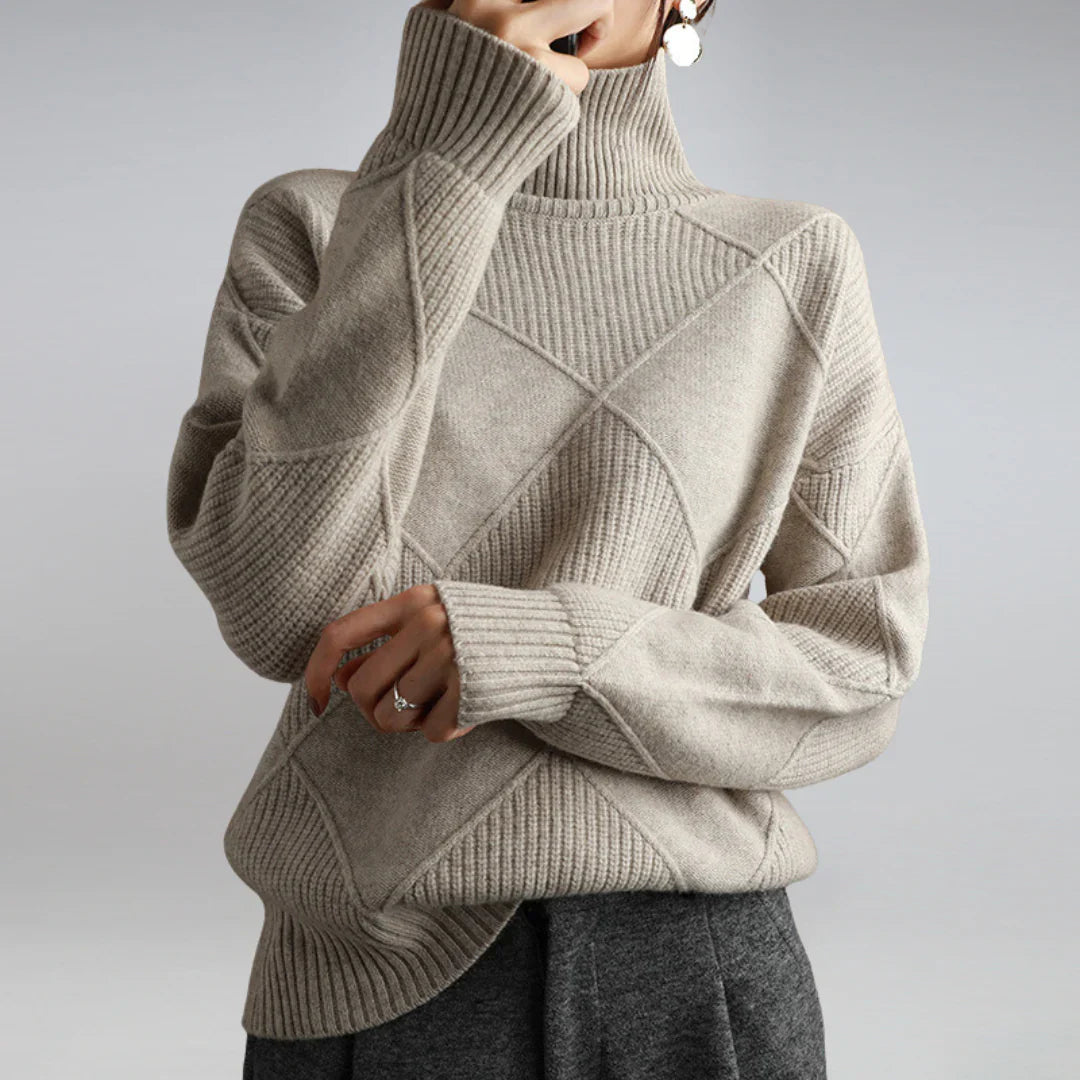 Pull Femme Col Roulé Chic Manches Longues
