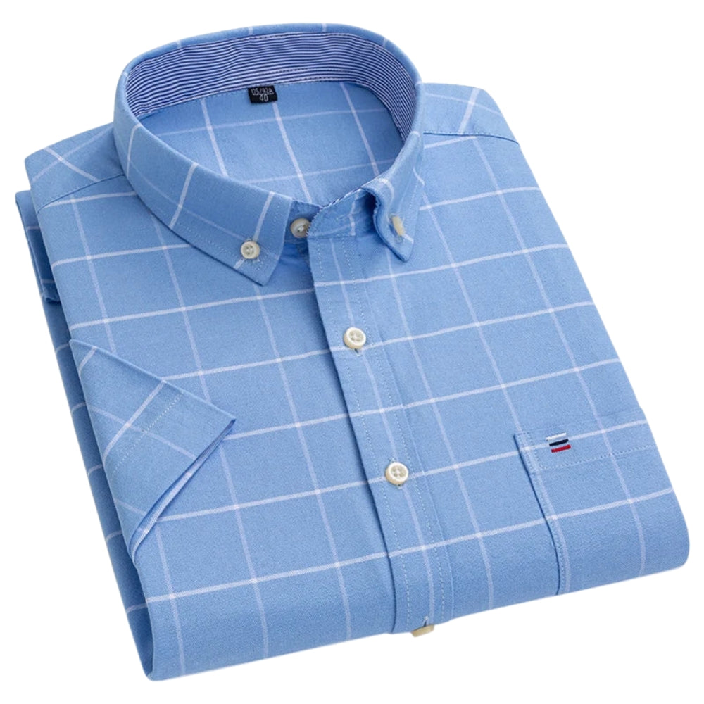 Chemise Homme Rayée Été à Manches Courtes - LuxeStyle