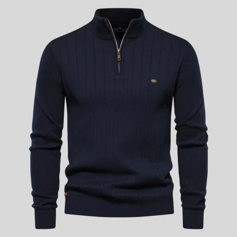 Pull Homme Manches Longues Zippé Pratique Quotidien - LuxeStyle