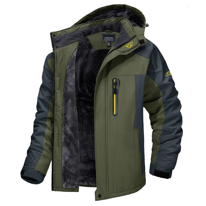 Veste homme hiver étanche à capuche grise néoprène