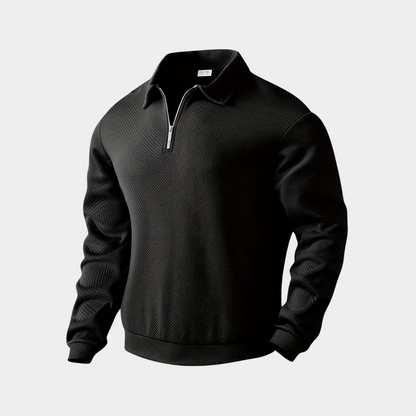 Sweat à Carreaux Douillet avec Fermeture Éclair pour Homme