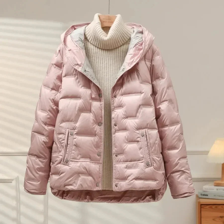 Veste Douillette pour Femme avec Fermeture Éclair et Col Montant
