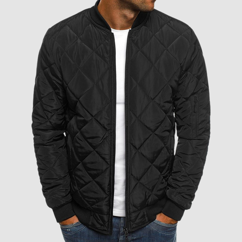 Veste Homme Élégante à Carreaux - Légère et Chaude avec Fermeture Éclair