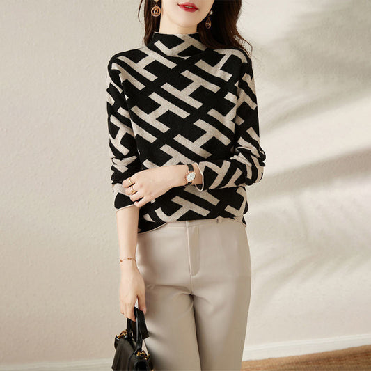 Pull Femme Noir Blanc Chic et Confortable - LuxeStyle