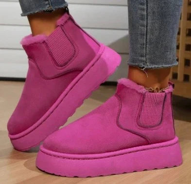 Bottines Hiver Chaudes À Lacets avec Semelle Grognon pour Femme - LuxeStyle