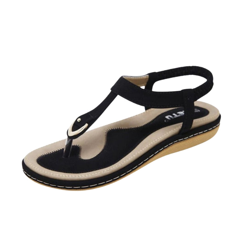 Sandales Confort à Semelle Plate avec Fermeture Réglable