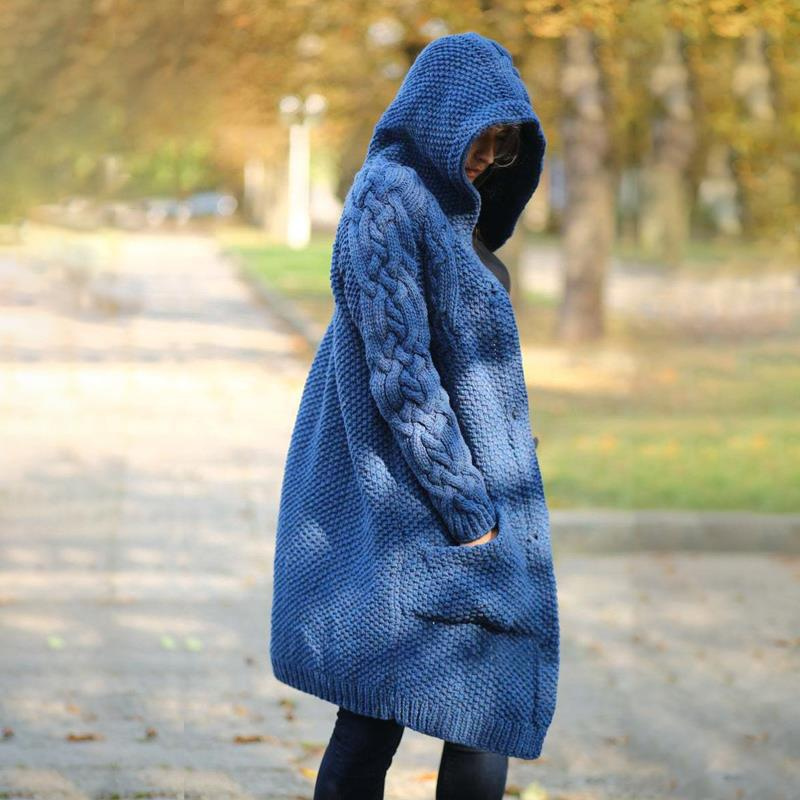 Cardigan Féminin Long Capuche Chic