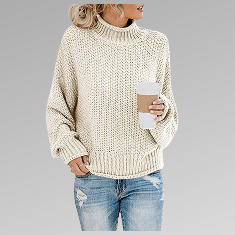 Pull Tricot Femme Coloré Col Roulé