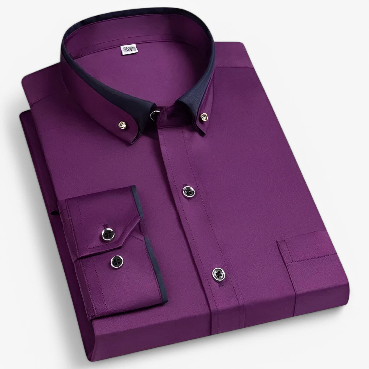 Chemise Homme Décussée Col Contrasté Décontractée