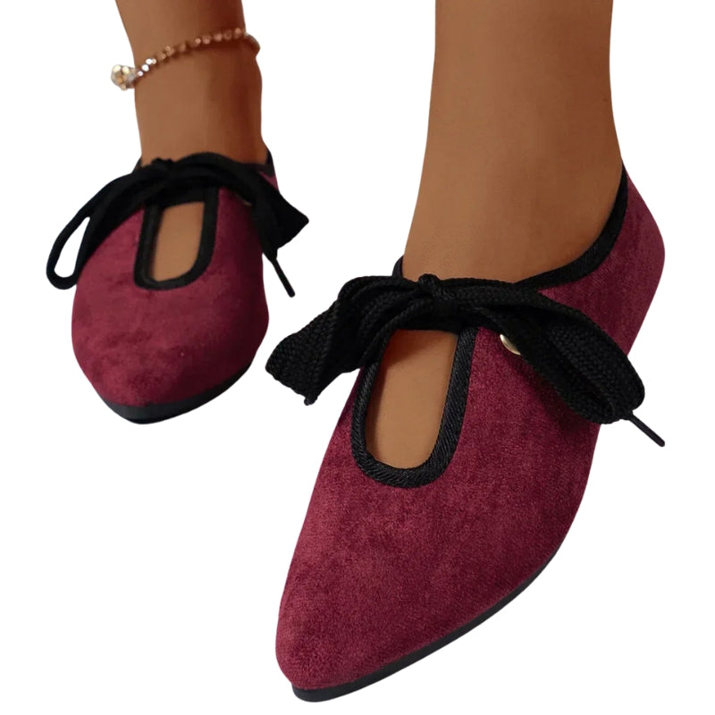 Chaussures Femmes à Nœud Élégantes Bout Pointu - LuxeStyle
