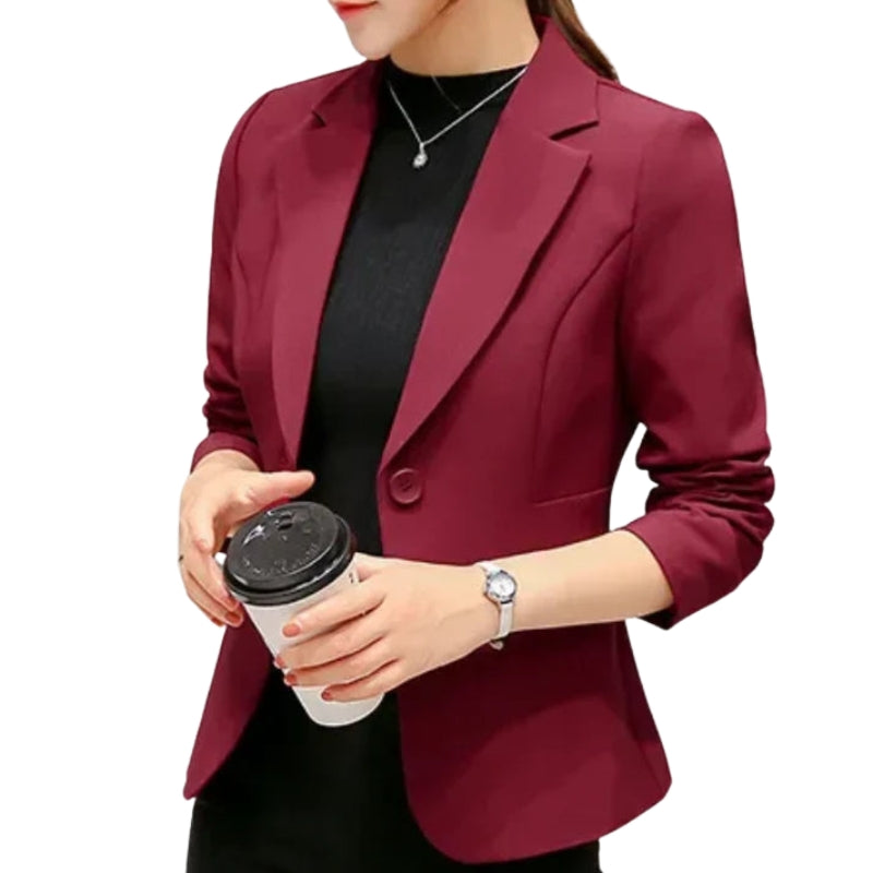 Blazer Chic Manches Longues Fermeture Éclair