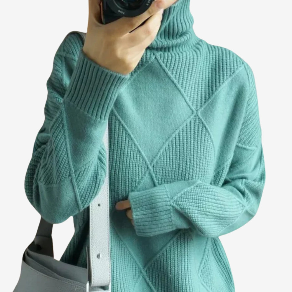 Pull Femme Confortable Col Roulé