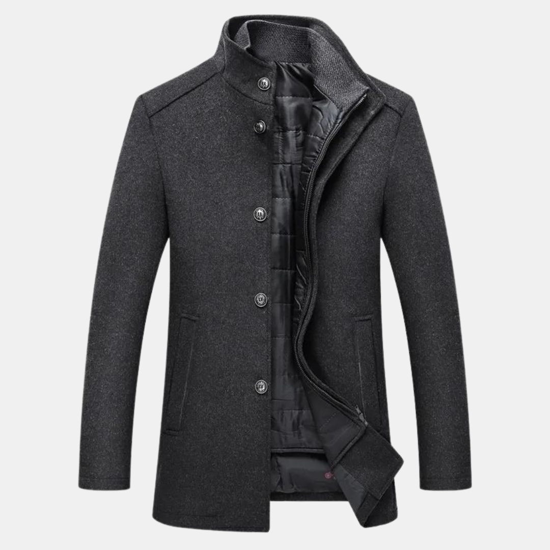 Manteau Homme Hiver Doublé Élégant Brun