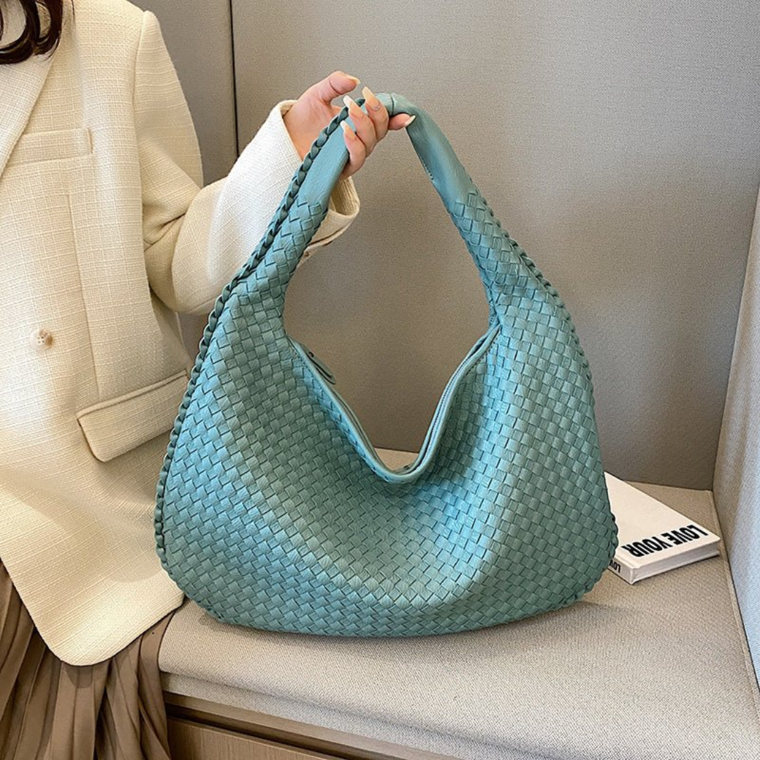 Sac à main en cuir tressé élégant femme