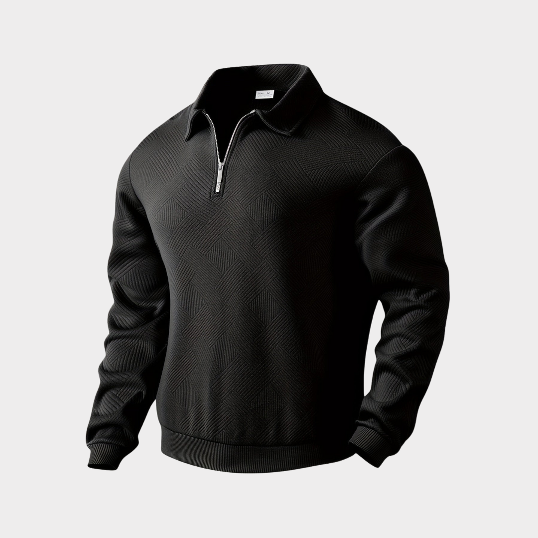 Pull en laine marron à fermeture éclair pour homme