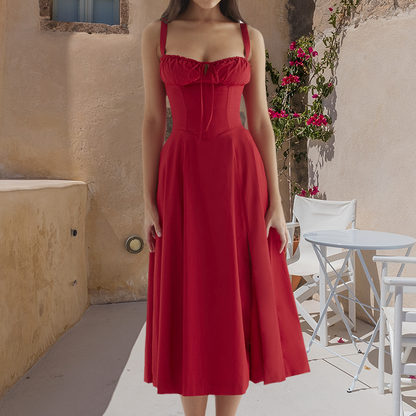 Dentella™ – Robe d'Été Femme Chic avec Détails en Dentelle et Fente Latérale
