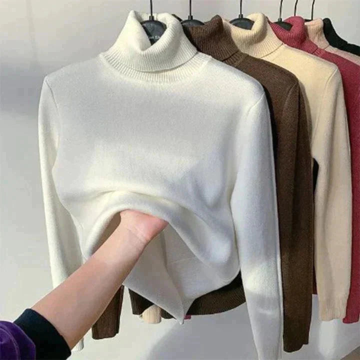 Pull Femme Douillet Hiver – Tricot Chaud avec Polaire Intérieure