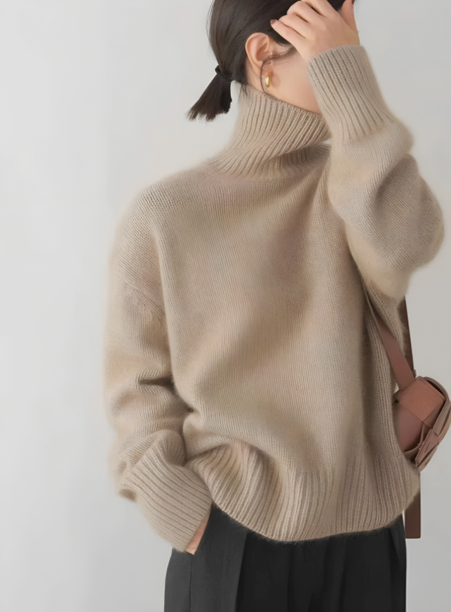 Pull Col Roulé Femme Hiver Doux