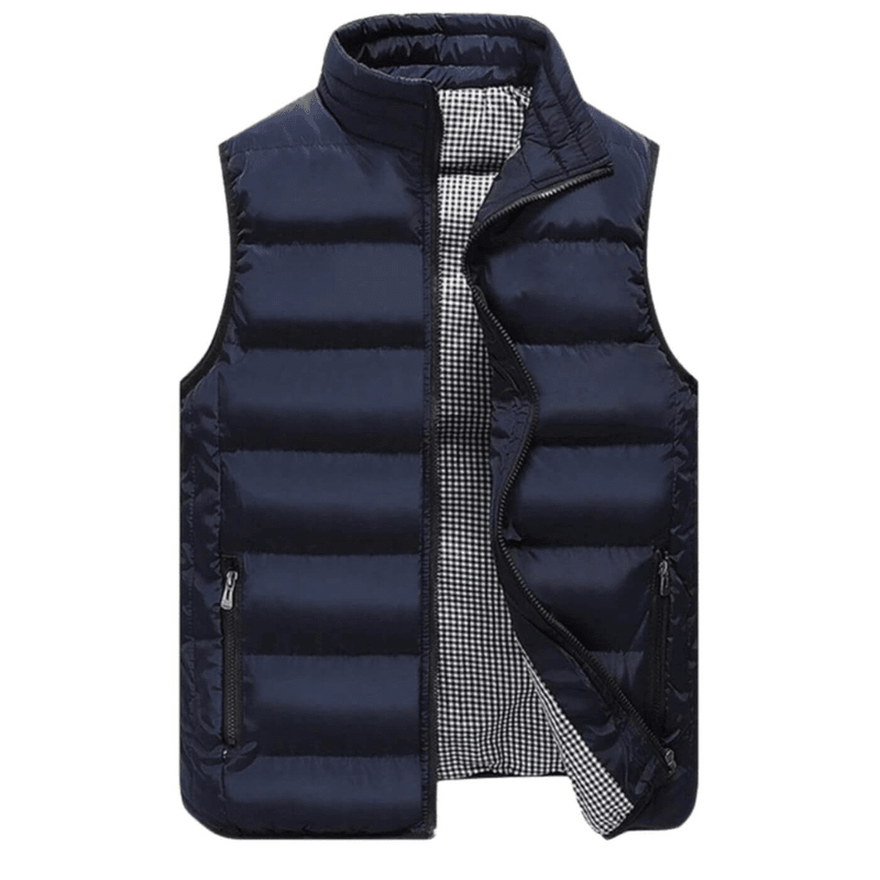 Gilet douillet sans manches marine pour homme - LuxeStyle