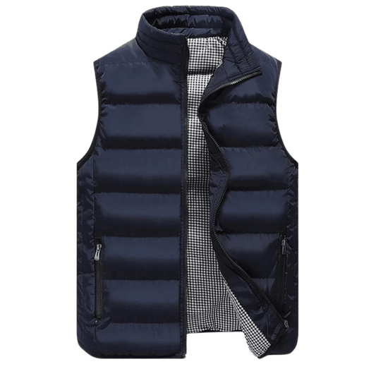 Gilet douillet sans manches marine pour homme - LuxeStyle