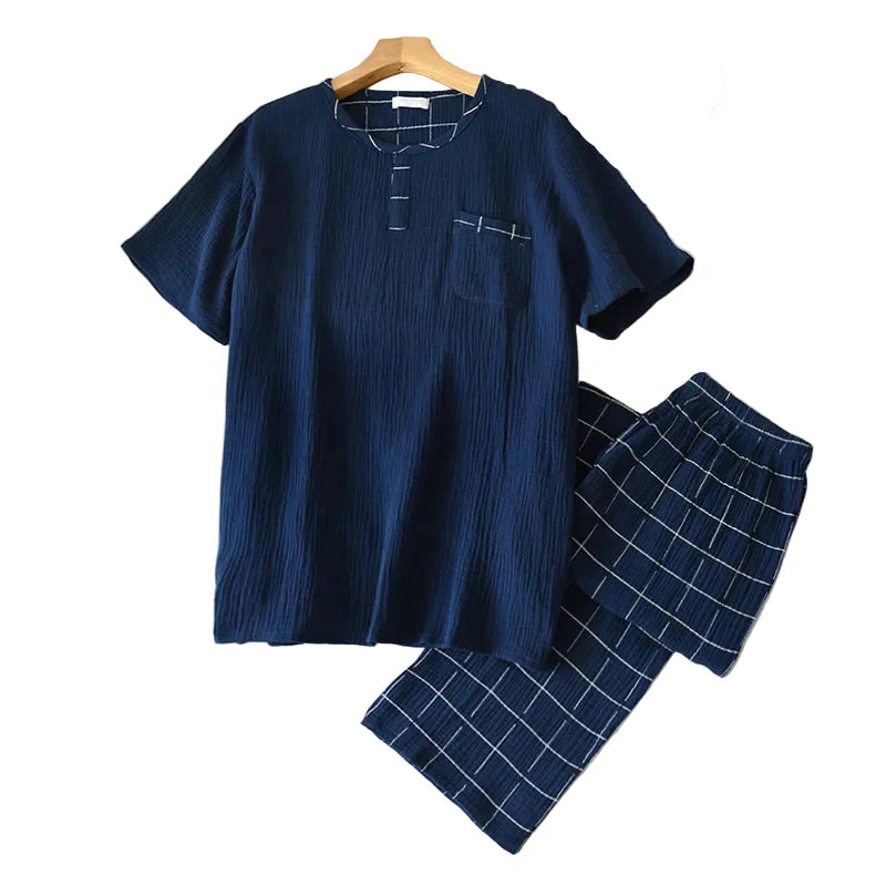 Pyjama Homme Confortable à Manches Longues