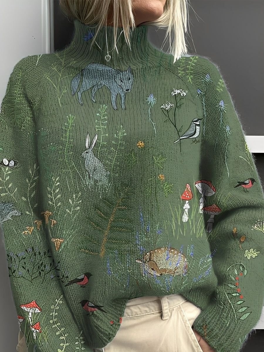 Pull Col Roulé Élégant Femme Hiver