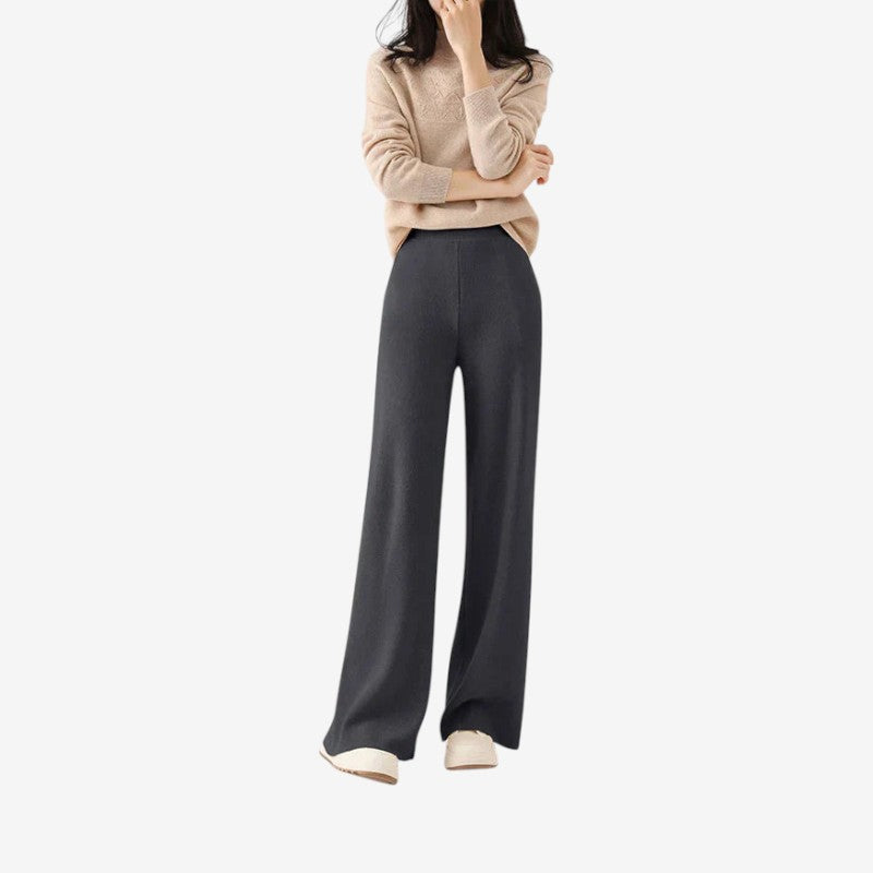 Pantalon Femme Comfy à Jambes Élargies avec Poches Pratiques