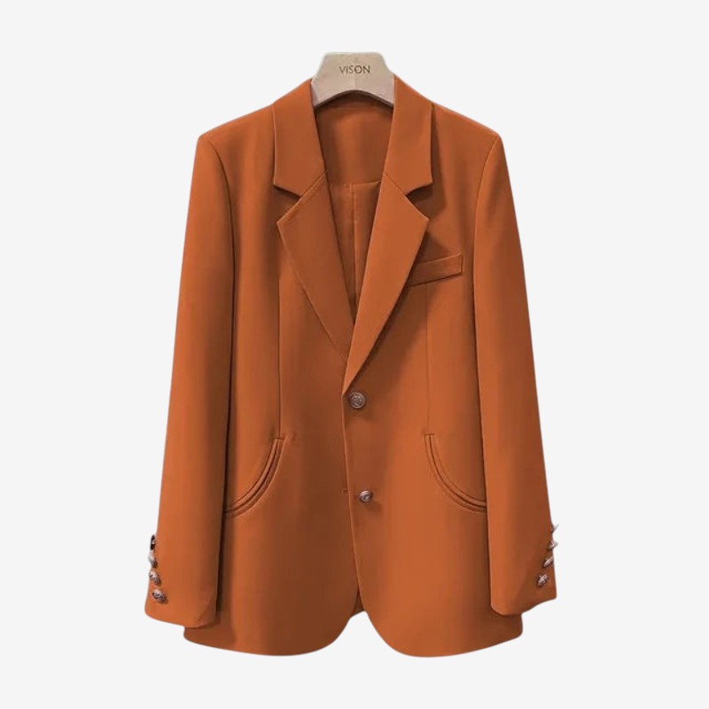 Blazer Élégant Manches Longues Col Chemise - LuxeStyle