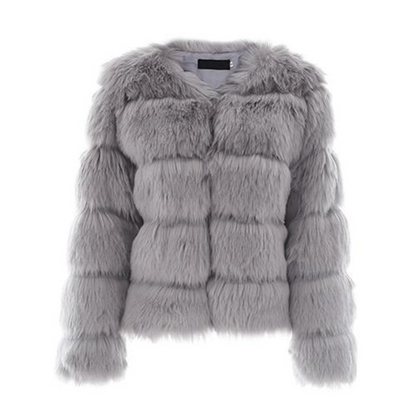 Veste Fourrure Femme Élégante Hiver