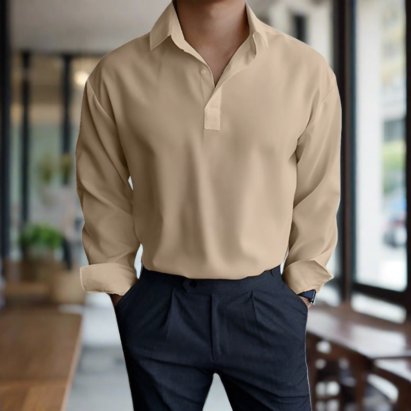 Polo Homme Classique à Manches Longues pour Tous Les Jours - LuxeStyle