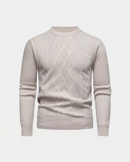 Pull Homme Laine Marine à Motif Texturé