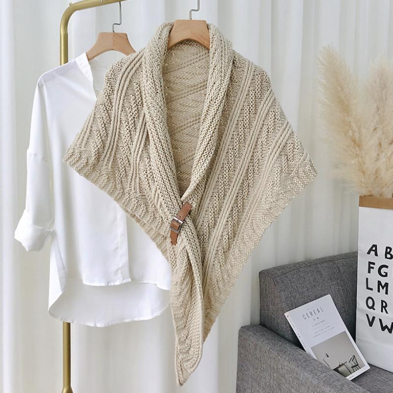 Écharpe Triangle Confortable avec Boucles pour Femme | Parfait pour l'Hiver