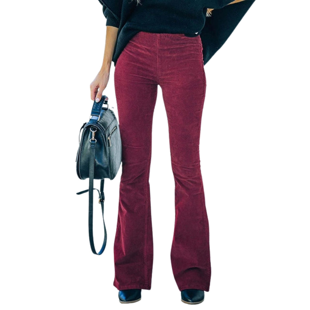 Pantalon Femme Élégant Taille Haute Flare