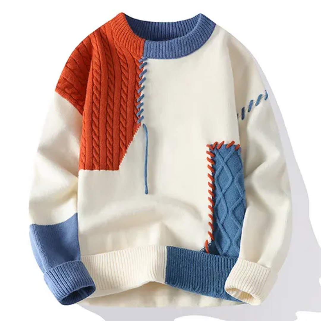 Chandail Hiver Patchwork Stylish Homme