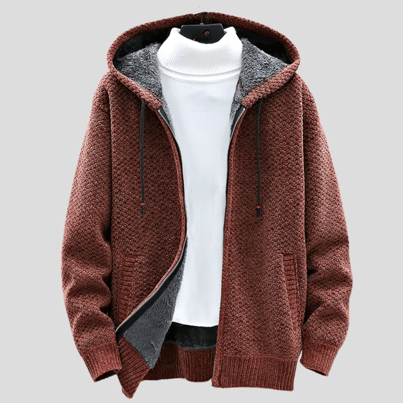 Sweat à Capuche Homme Doublé – Polaire Élégant Zippé pour Hiver