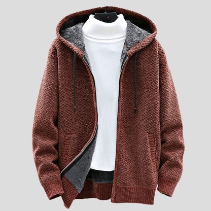 Sweat à Capuche Homme Doublé – Polaire Élégant Zippé pour Hiver