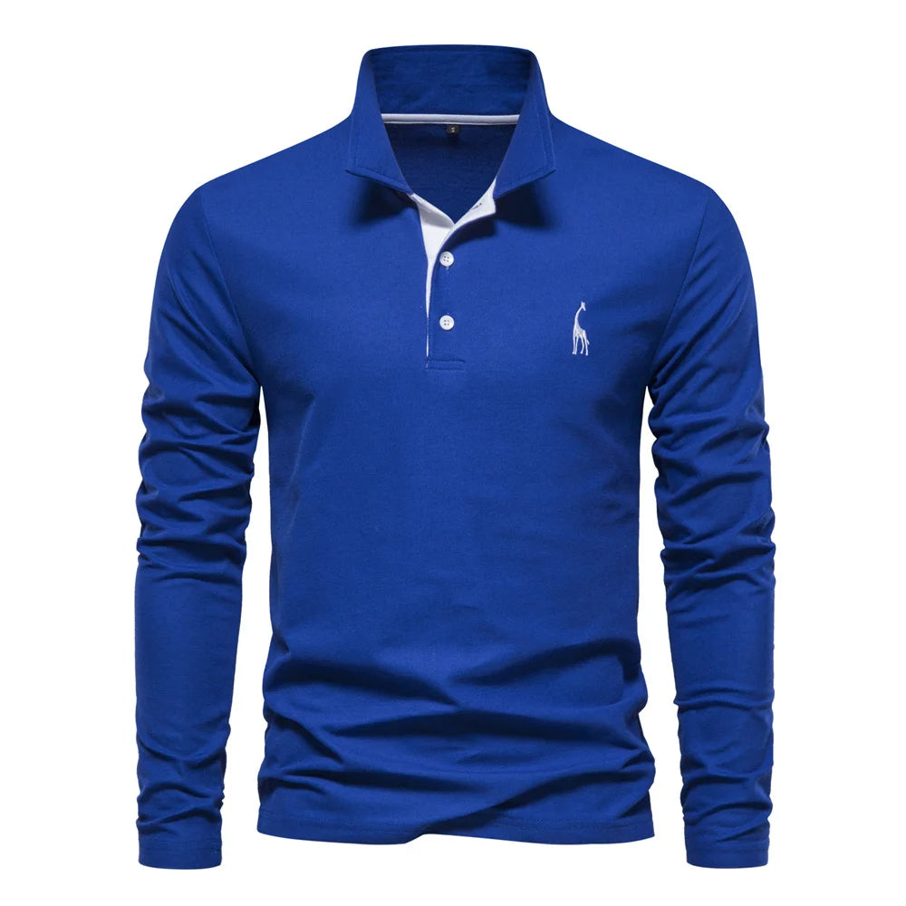 Elegancio™ – Polo Homme Manche Longue Élégance et Confort Durable
