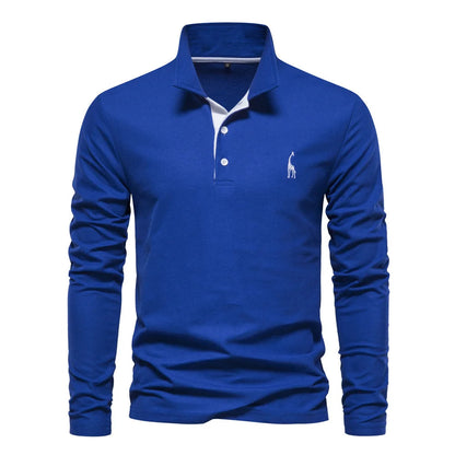 Elegancio™ – Polo Homme Manche Longue Élégance et Confort Durable