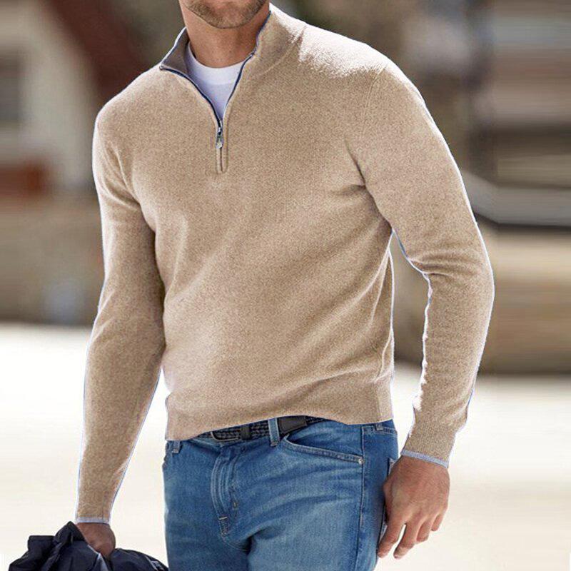 Pull Homme Zippé Sportif - Confortable et Respirant en Coton